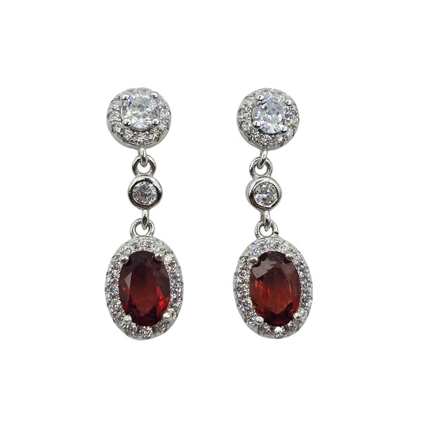 Sterling Silver Genuine Gemstone 6x4mm Earrings