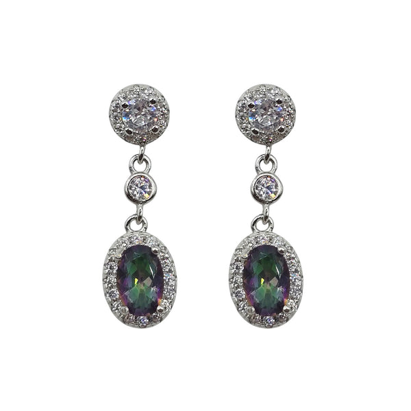 Sterling Silver Genuine Gemstone 6x4mm Earrings
