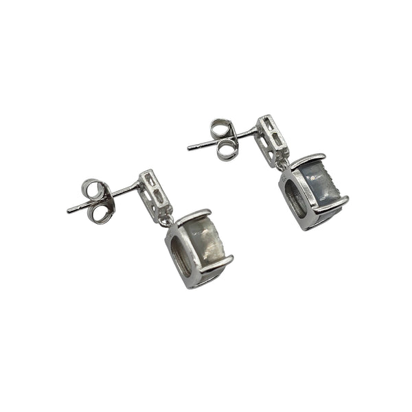 Sterling Silver Earrings and Necklace Set with Druzy Stone