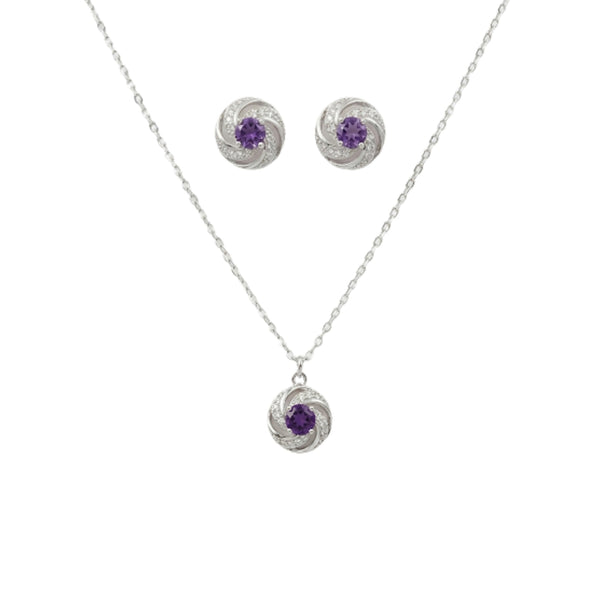 Sterling Silver Set of Necklace and Earrings