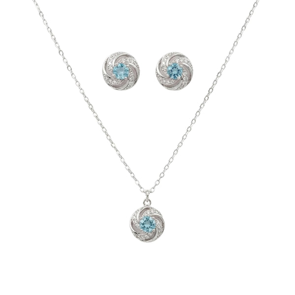 Sterling Silver Set of Necklace and Earrings