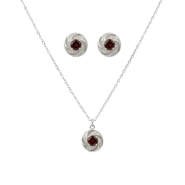 Sterling Silver Set of Necklace and Earrings