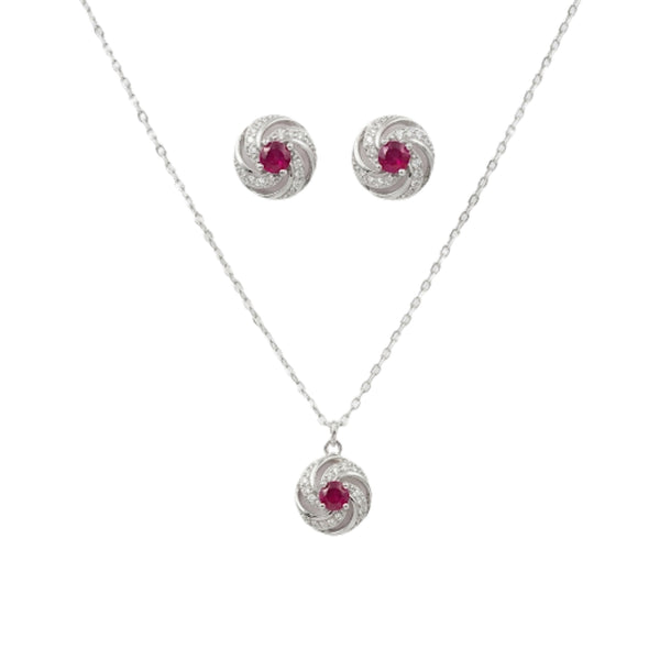 Sterling Silver Set of Necklace and Earrings