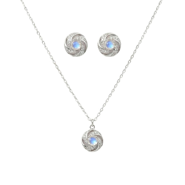 Sterling Silver Set of Necklace and Earrings
