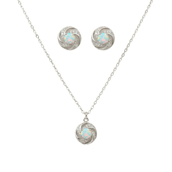 Sterling Silver Set of Necklace and Earrings