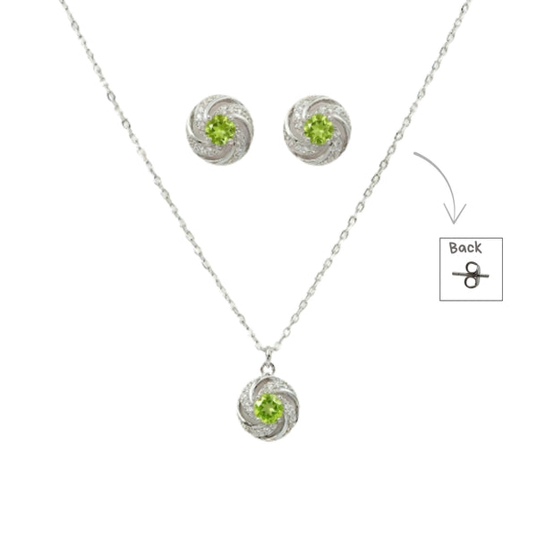 Sterling Silver Set of Necklace and Earrings