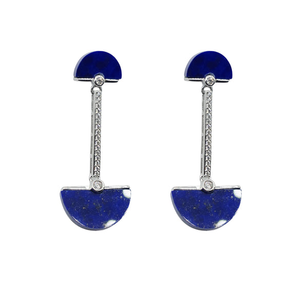 Sterling Silver Earrings. Rhodium or Gold Plated Lapis, Green or Black Abalone