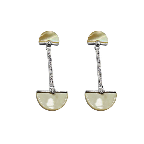 Sterling Silver Earrings. Rhodium or Gold Plated Lapis, Green or Black Abalone