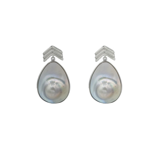 Sterling Silver Earrings. Rhodium or Gold Plated Lapis, Green or Black Abalone