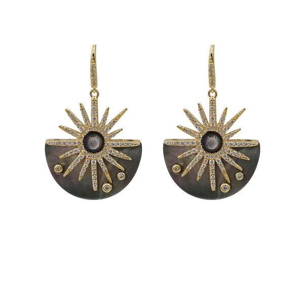 St. Earrings. Rhodium or Gold Plated: MOP, Lapis, Green Agate or Spiny Oyster