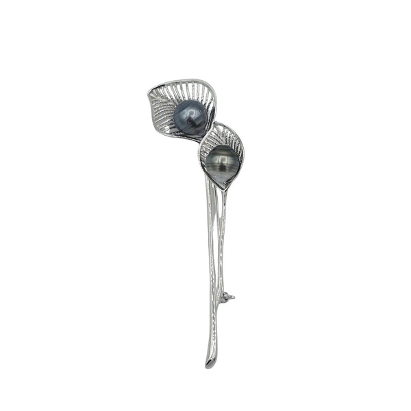 St. Silver Brooches with Pearls