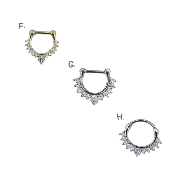 Stainless Steel +Copper or Electro Gold Plated Nose Pin 0.03Mu with CZ