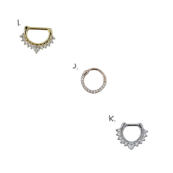 Stainless Steel +Copper or Electro Gold Plated Nose Pin 0.03Mu with CZ