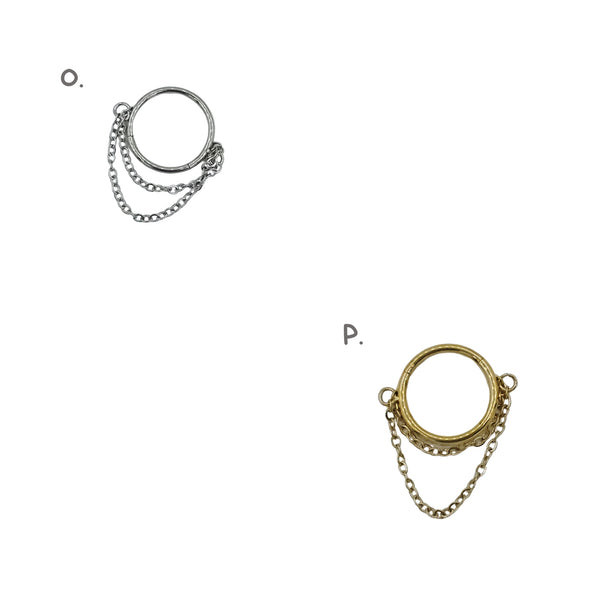 Stainless Steel +Copper or Electro Gold Plated Nose Pin 0.03Mu with CZ