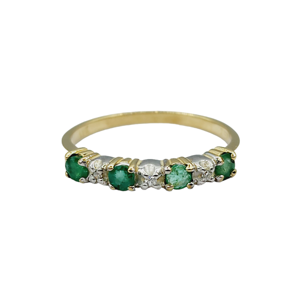 10KT Gold Ring Set with Genuine Gemstones and Diamond