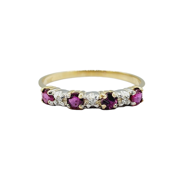 10KT Gold Ring Set with Genuine Gemstones and Diamond