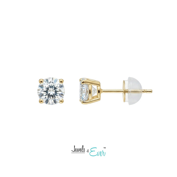 14K Yellow or White Gold Earrings with Lab-Grown Diamonds