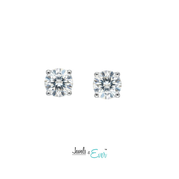 14K Yellow or White Gold Earrings with Lab-Grown Diamonds