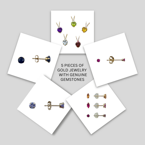 10K/14K Gold  Jewelry with Genuine Gemstones