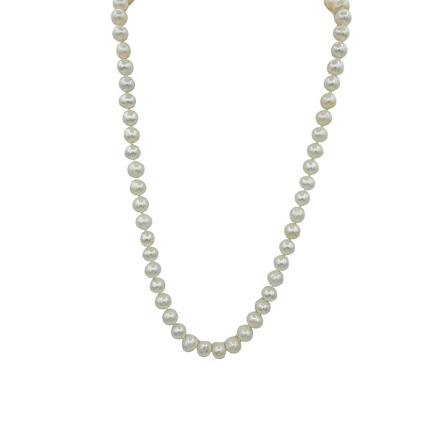 Sterling Silver Genuine Freshwater Pearls 7-8mm Necklace