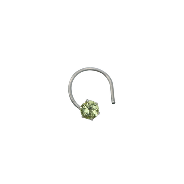 Sterling Silver Genuine Gemstone Nose Stud Twist