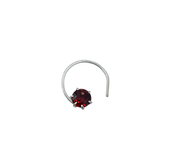 Sterling Silver Genuine Gemstone Nose Stud Twist