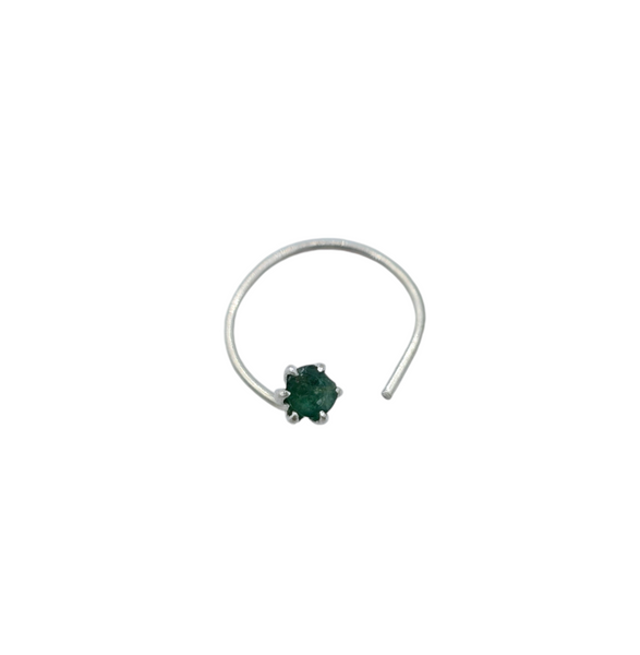 Sterling Silver Genuine Gemstone Nose Stud Twist