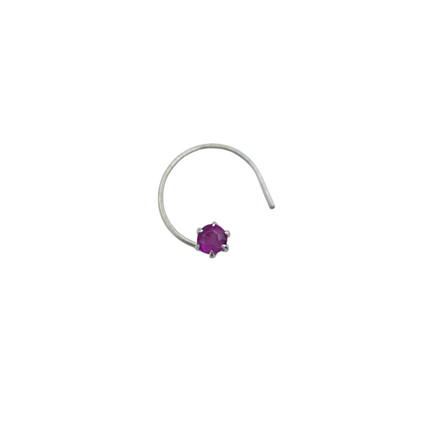 Sterling Silver Genuine Gemstone Nose Stud Twist