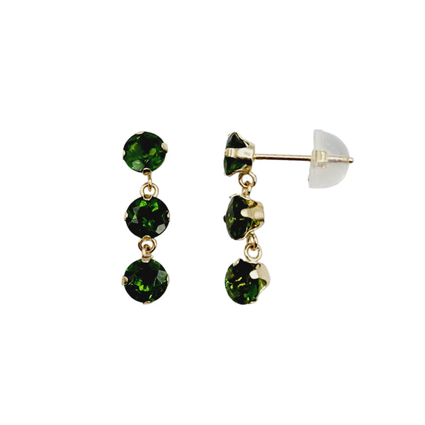 14K Yellow Gold 6 Genuine Gemstones 4x4mm Stud Earrings