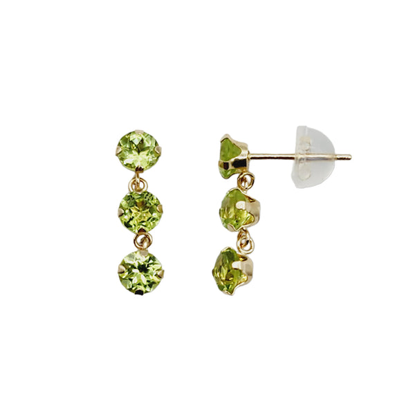 14K Yellow Gold 6 Genuine Gemstones 4x4mm Stud Earrings