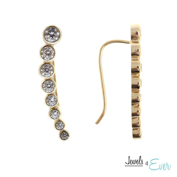 Gold plated Sterling Silver CZ Ear Climber