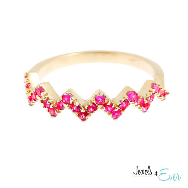 10KT White & Yellow Gold Ring Set with Genuine Gemstones