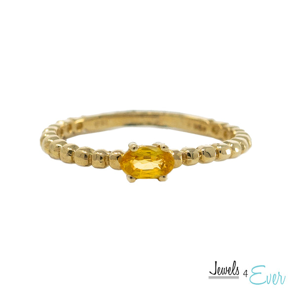 10K Gold Ring Set With Genuine 5X3mm Oval Gemstone