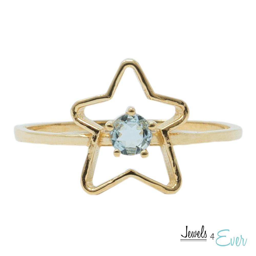 10K Gold Star Shaped Baby Ring Set With 3mm Gemstones – Best
