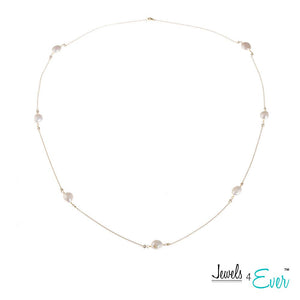 Genuine Freshwater Pearls and  Sterling Silver & Gold Plated Chain Necklace