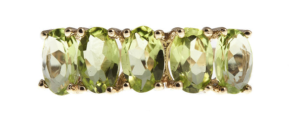10KT Gold Ring set with 6x4mm Genuine Peridot