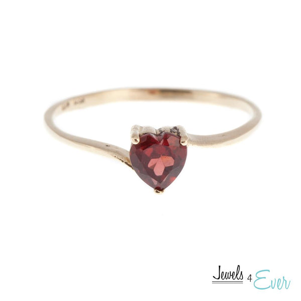 10KT White / Yellow Gold Ring Set With Genuine Heart-Shaped Gemstone