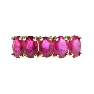 10KT Gold Ring set with 6x4 mm Genuine Ruby