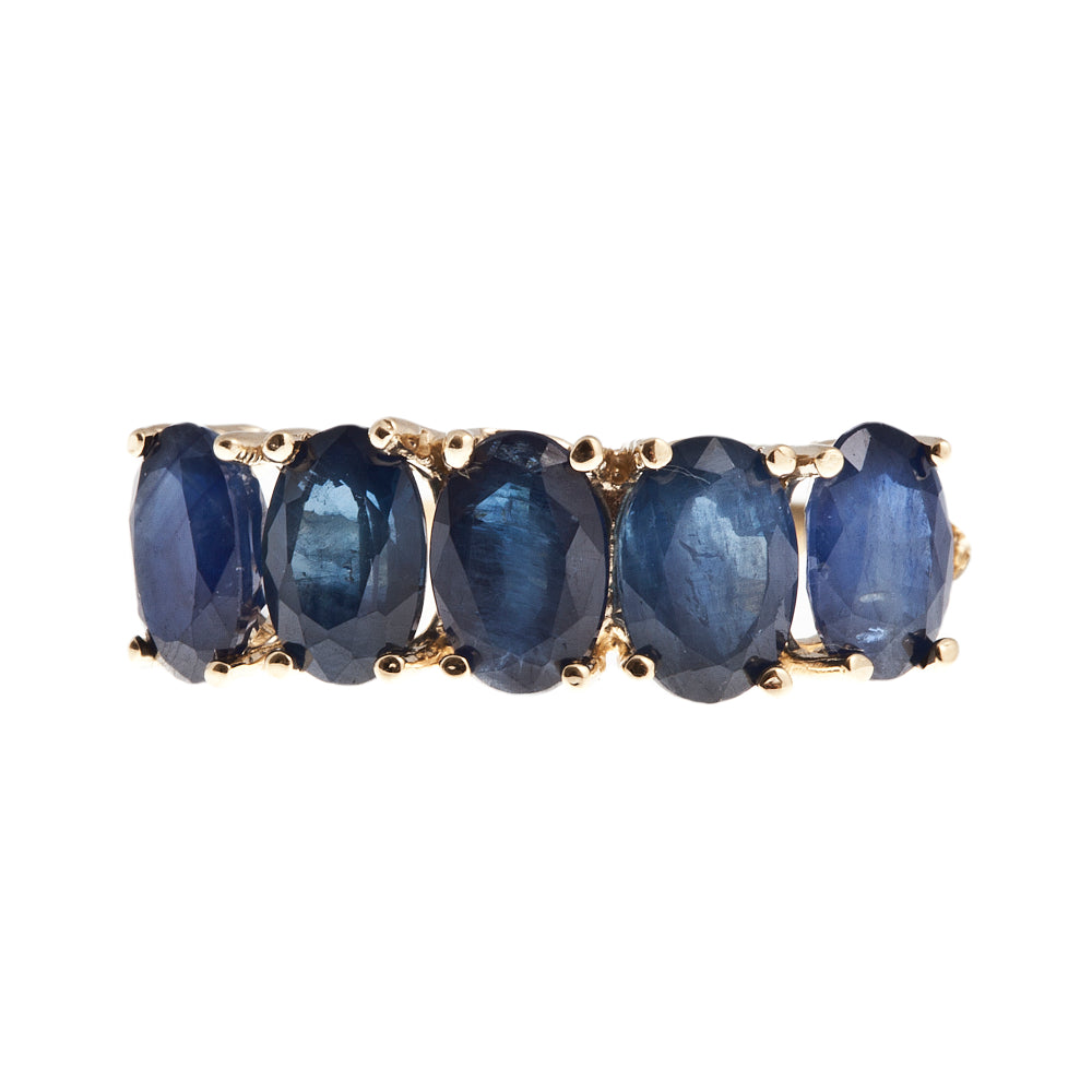 10KT Gold Ring set with 6x4mm Genuine Sapphire