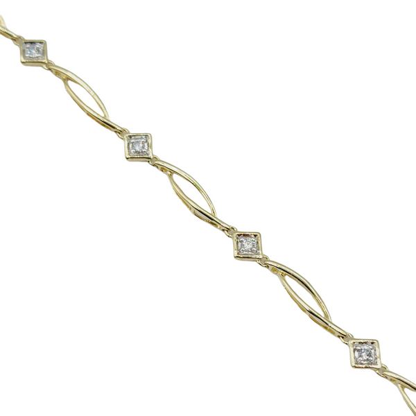 10K Yellow Gold Diamond Bracelet, 0.25cts